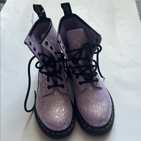 Dr. Martens 1460 METALLIC SPLATTER SUEDE LACE UP BOOTS - Picture 8 of 12